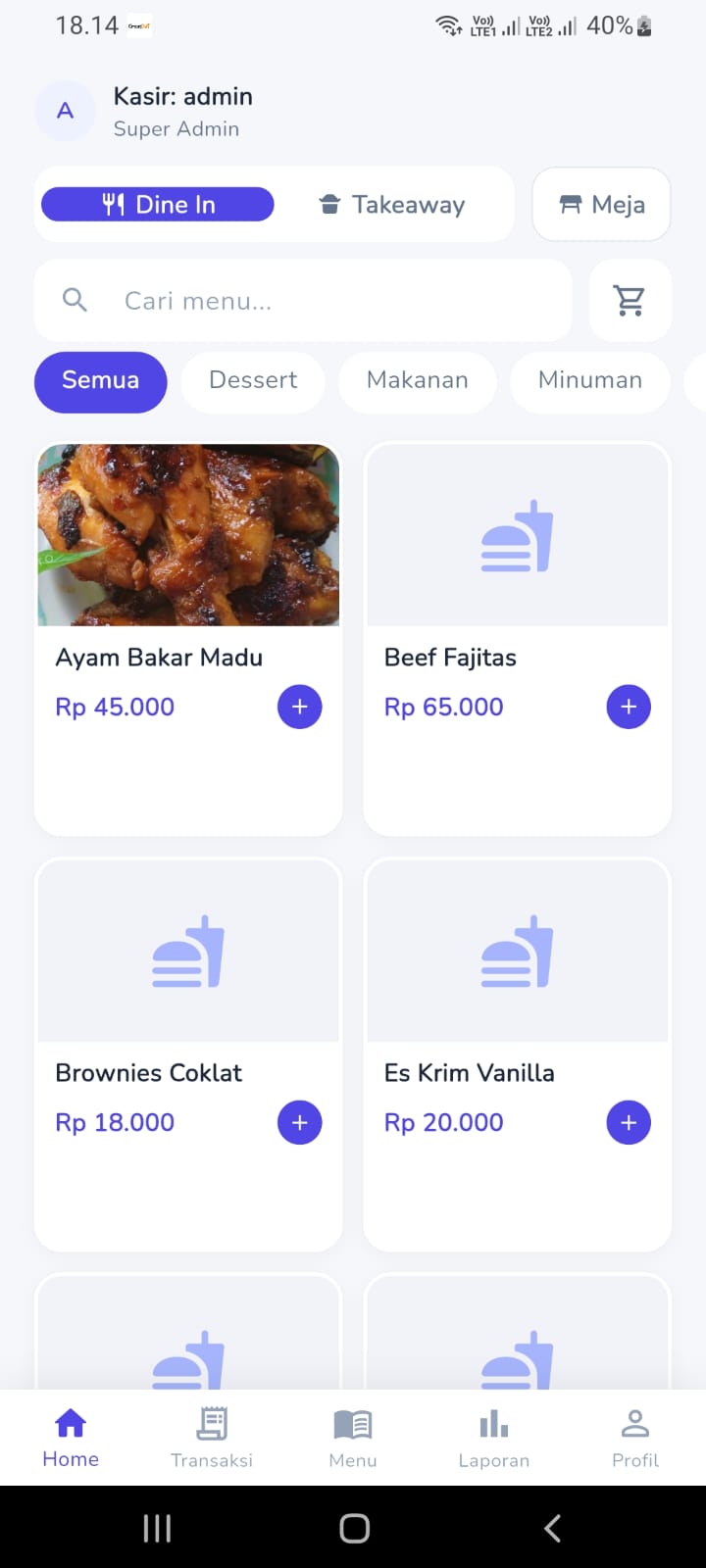 Screenshot KasirKit - Cafe Resto