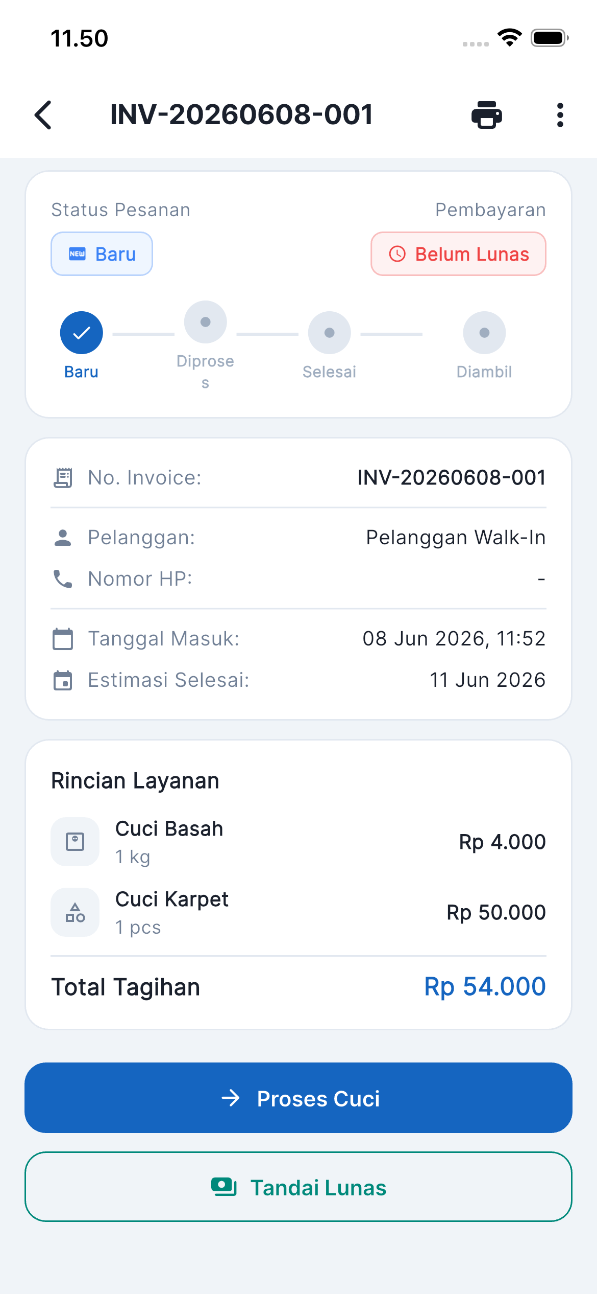 Screenshot Bersih Laundry