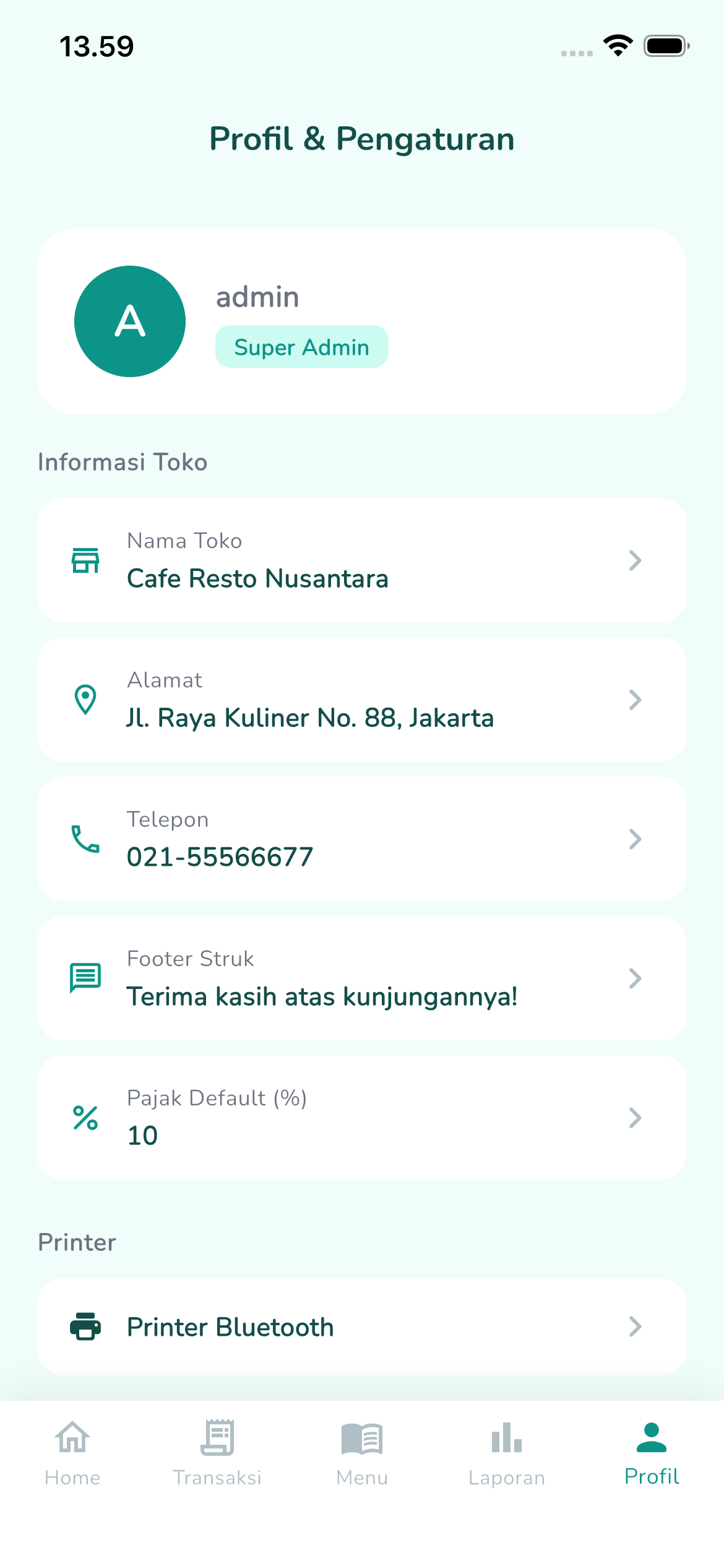 Screenshot Cafe Resto