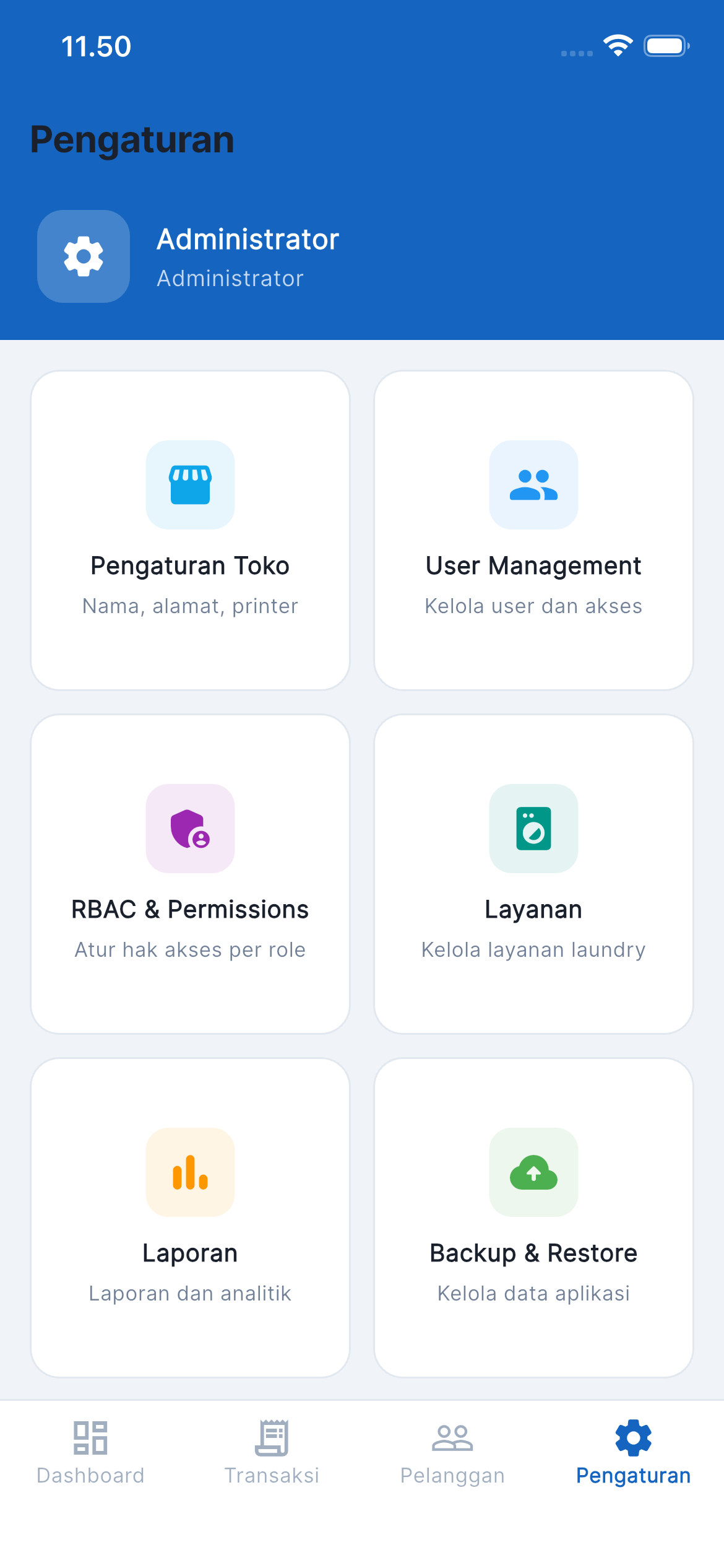 Screenshot Bersih Laundry