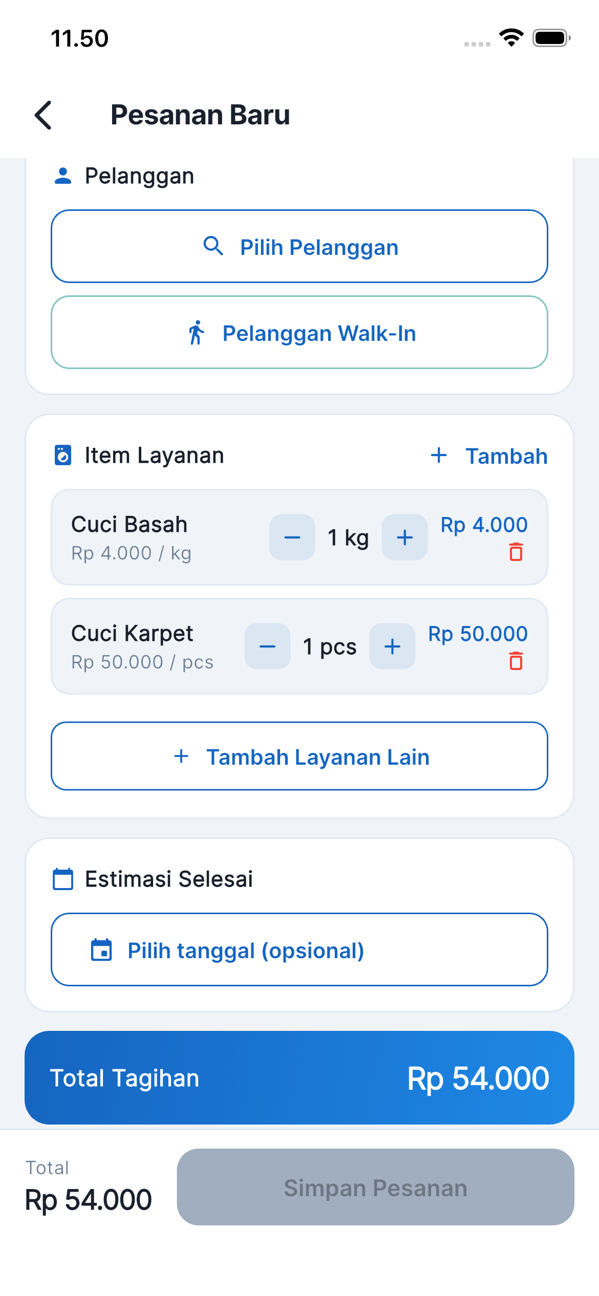Screenshot Bersih Laundry